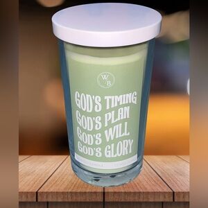 NEW! Western Brook Fresh Fraser Candle 12 oz “Gods timing Gods Plan”